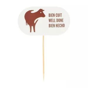 Piques bois cuisson viande 80mm pics BIEN CUIT